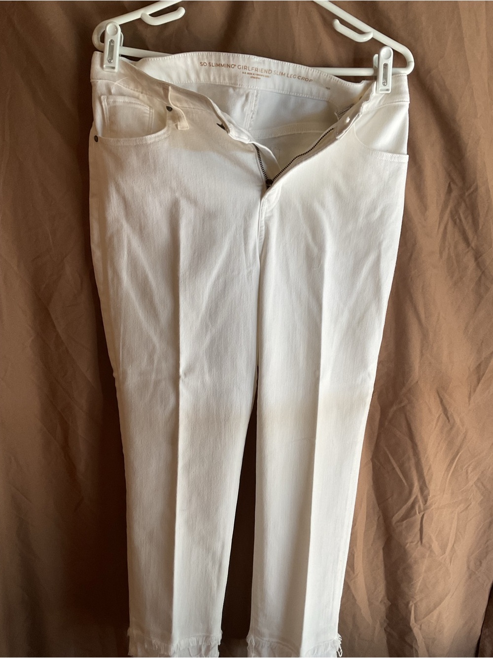 Chicos So Slimming Girlfriend Slim Leg Jeans Sz.1 Raw Hems